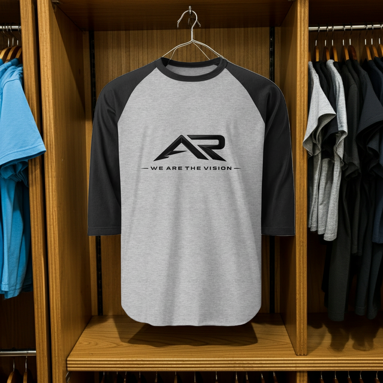 AR by ander – Camiseta raglán 3/4 «We Are The Vision» | Camiseta unisex estilo béisbol premium