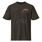 Camiseta negra de manga corta para hombre con logo AR y frase 'We Are The Vision' en el pecho.