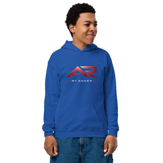 Sudadera azul para joven con capucha y logo AR by Ander en el pecho, estilo casual