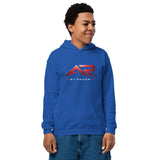 Sudadera azul para joven con capucha y logo AR by Ander en el pecho, estilo casual